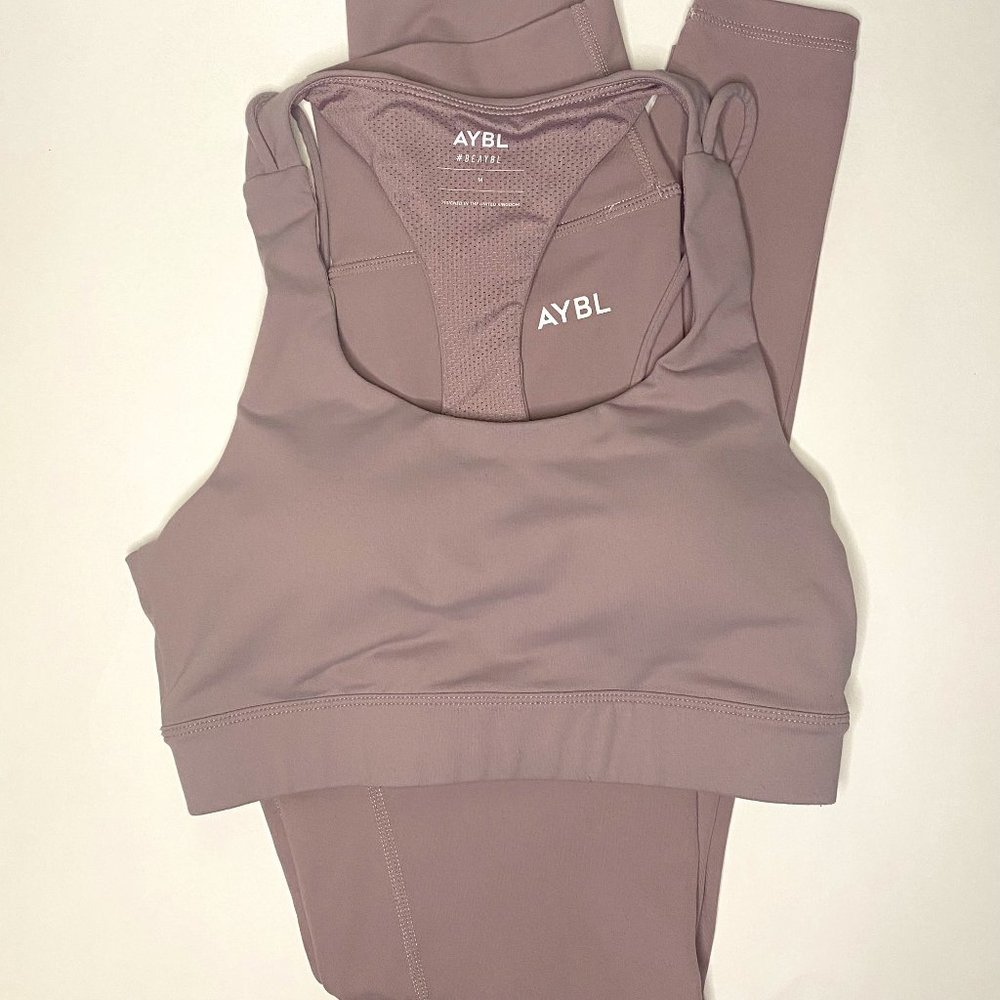 AYBL Core Lavender Sports Bra and Leggings set Medium